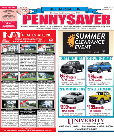 Oneida-Madison Pennysaver - Aug 20, 2017