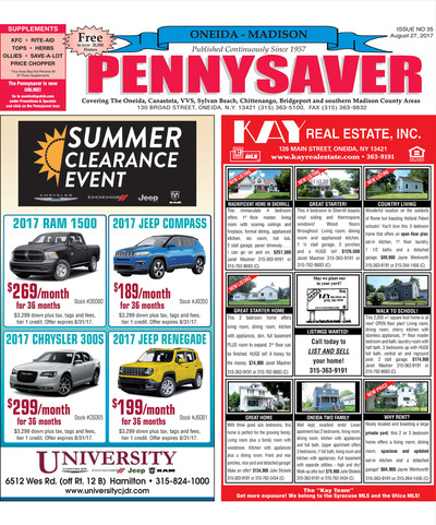 Oneida-Madison Pennysaver - Aug 27, 2017