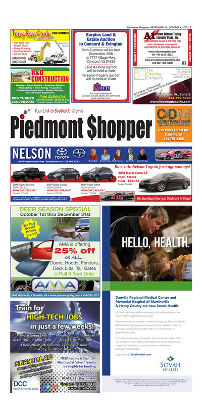 Piedmont Shopper - Sep 28, 2017