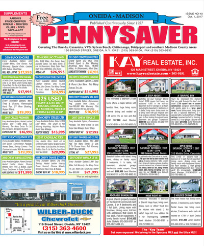 Oneida-Madison Pennysaver - Oct 1, 2017