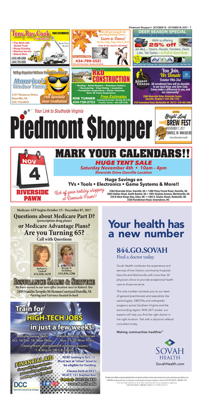 Piedmont Shopper - Oct 12, 2017