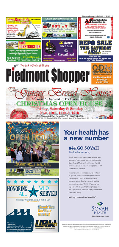 Piedmont Shopper - Nov 9, 2017