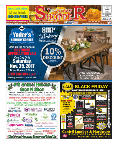 Tri-County Shopper - Nov 15, 2017