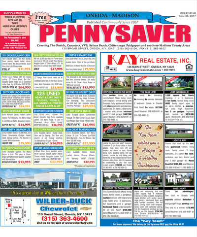 Oneida-Madison Pennysaver - Nov 26, 2017