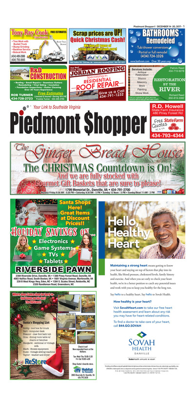 Piedmont Shopper - Dec 14, 2017