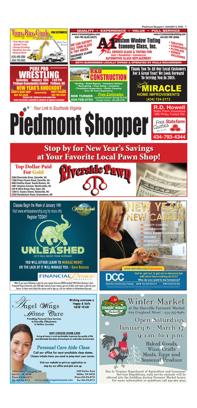 Piedmont Shopper - Jan 4, 2018