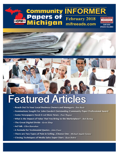 Community Papers of Michigan Newsletter - February 2018